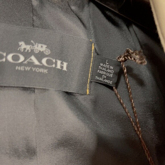 Coach 91472 Signature Lapel Short Trench Coat NWT Khaki Large - Picture 10 of 16